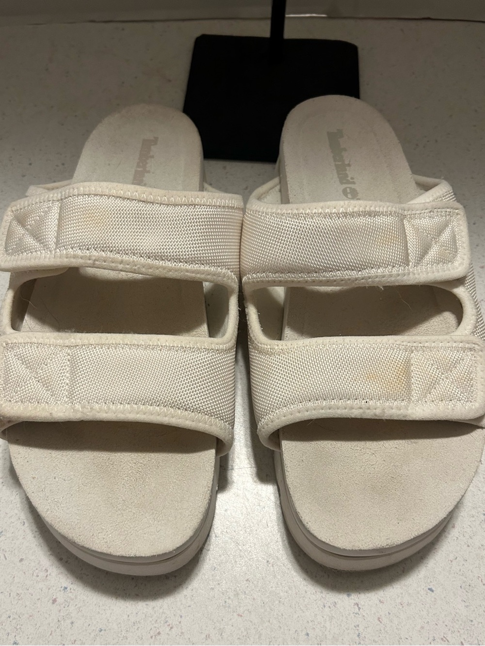 Casual Women's Double-Strap Timberland Slide Sandals in Off-White
